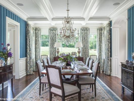 Elegant dining room design for a country manor by Kotzen Interiors