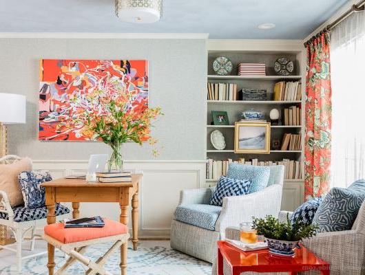 Colorful home office by Eric Haydel Design